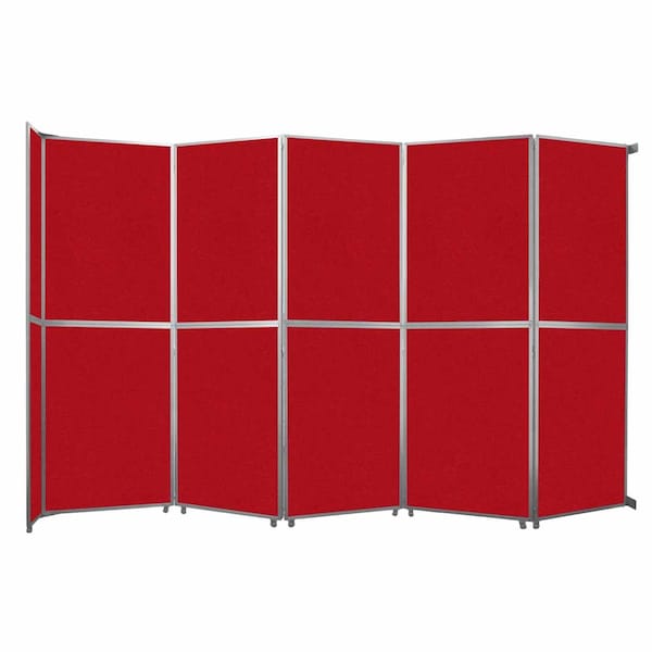 Versare Operable Wall Folding Room Divider 19'6" x 12'3" Red Fabric 1070527-2 - main